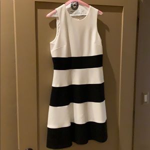 Ann Taylor sleeveless black and white dress